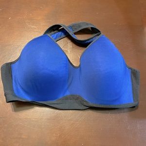 Shambhala Sports bra in Size 36D. Royal Blue with black trim.